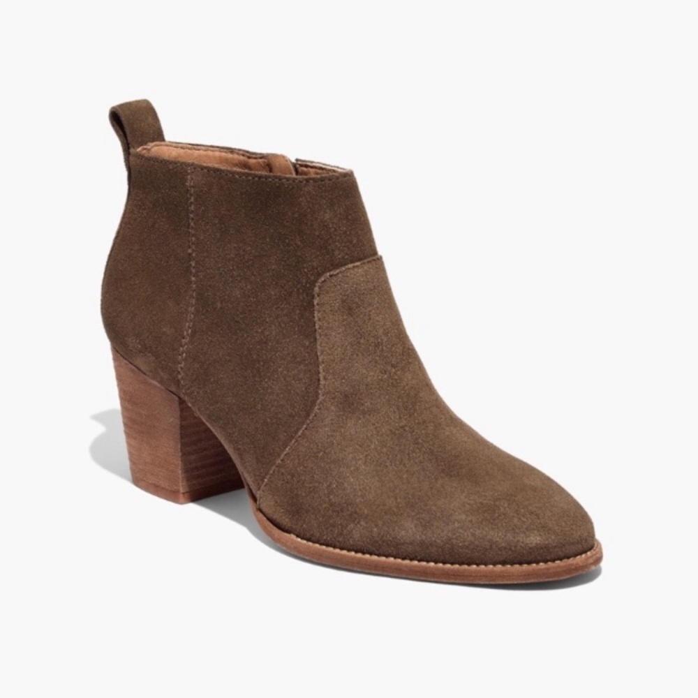 Madewell Brenner Suede Ankle Booties Green 8.5